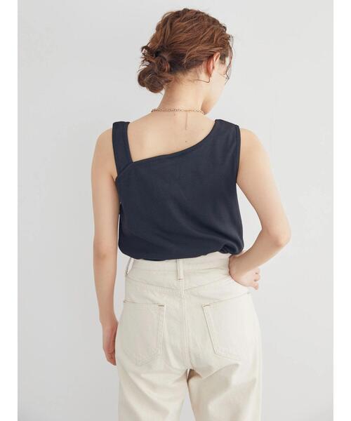 AMERICAN HOLIC（アメリカンホリック）の「変形ショルダーリブタンクトップ1（タンクトップ・レディース・ブラウン/ブラック・L/M）」の9枚目の写真