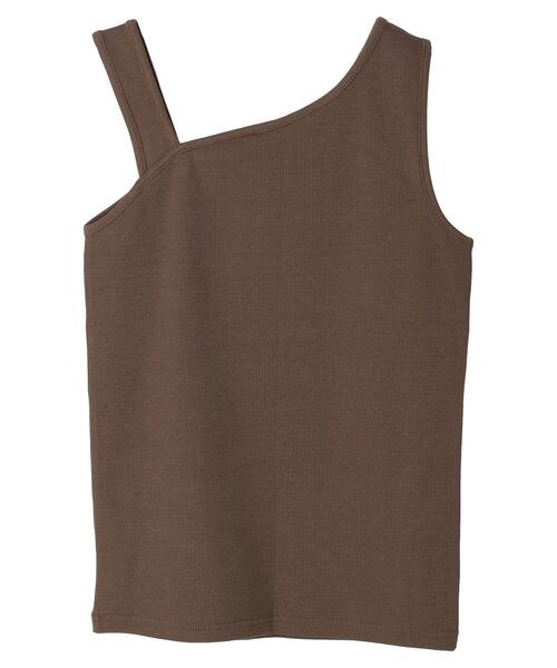AMERICAN HOLIC（アメリカンホリック）の「変形ショルダーリブタンクトップ1（タンクトップ・レディース・ブラウン/ブラック・L/M）」の14枚目の写真