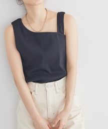 変形ショルダーリブタンクトップ1