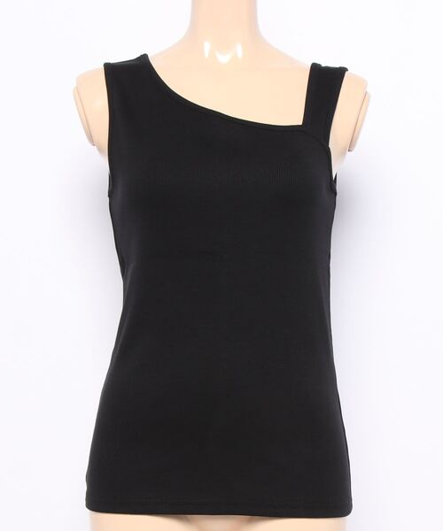 AMERICAN HOLIC（アメリカンホリック）の「変形ショルダーリブタンクトップ1（タンクトップ・レディース・ブラウン/ブラック・L/M）」の4枚目の写真