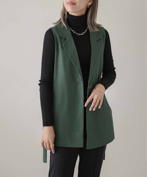 SUGAR BISKET（シュガービスケット）の「サイドオープンテーラーベスト（ベスト・レディース・ブラック/ベージュ/ネイビー/ベージュ系その他/グリーン・フリー）」の4枚目の写真