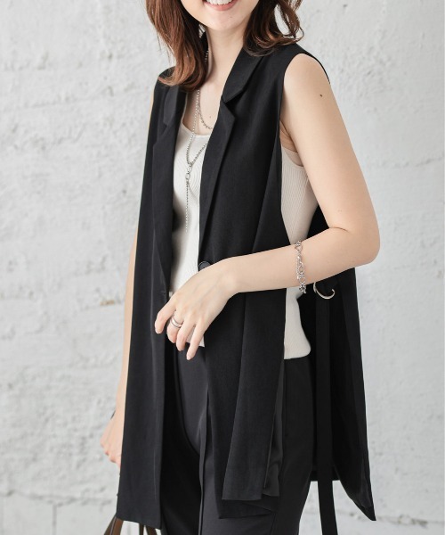 SUGAR BISKET（シュガービスケット）の「サイドオープンテーラーベスト（ベスト・レディース・ブラック/ベージュ/ネイビー/ベージュ系その他/グリーン・フリー）」の6枚目の写真