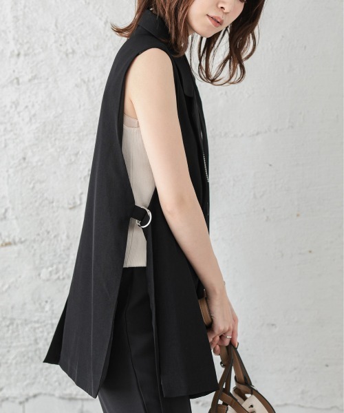 SUGAR BISKET（シュガービスケット）の「サイドオープンテーラーベスト（ベスト・レディース・ブラック/ベージュ/ネイビー/ベージュ系その他/グリーン・フリー）」の8枚目の写真