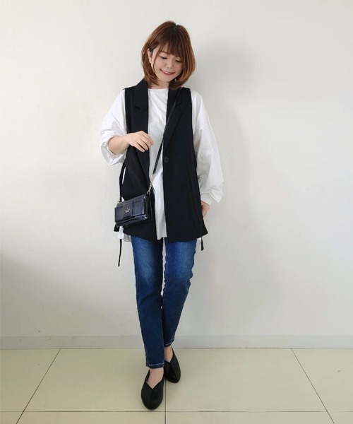 SUGAR BISKET（シュガービスケット）の「サイドオープンテーラーベスト（ベスト・レディース・ブラック/ベージュ/ネイビー/ベージュ系その他/グリーン・フリー）」の12枚目の写真