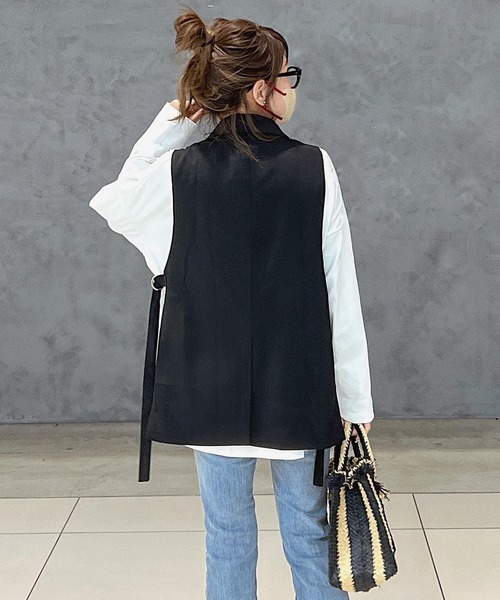 SUGAR BISKET（シュガービスケット）の「サイドオープンテーラーベスト（ベスト・レディース・ブラック/ベージュ/ネイビー/ベージュ系その他/グリーン・フリー）」の21枚目の写真