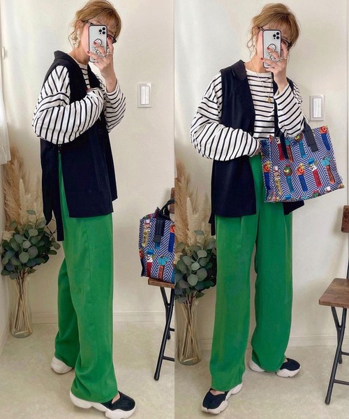 SUGAR BISKET（シュガービスケット）の「サイドオープンテーラーベスト（ベスト・レディース・ブラック/ベージュ/ネイビー/ベージュ系その他/グリーン・フリー）」の16枚目の写真