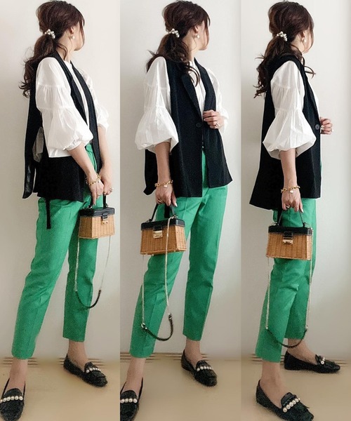 SUGAR BISKET（シュガービスケット）の「サイドオープンテーラーベスト（ベスト・レディース・ブラック/ベージュ/ネイビー/ベージュ系その他/グリーン・フリー）」の14枚目の写真