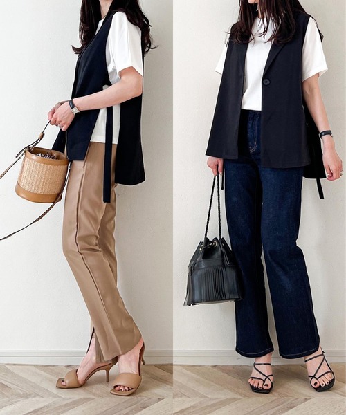 SUGAR BISKET（シュガービスケット）の「サイドオープンテーラーベスト（ベスト・レディース・ブラック/ベージュ/ネイビー/ベージュ系その他/グリーン・フリー）」の15枚目の写真