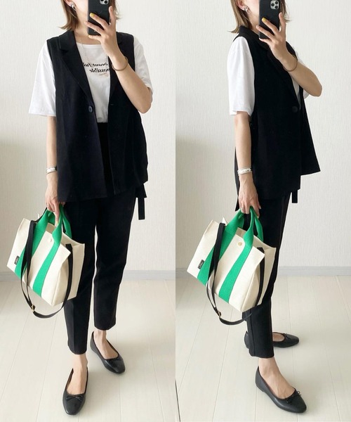 SUGAR BISKET（シュガービスケット）の「サイドオープンテーラーベスト（ベスト・レディース・ブラック/ベージュ/ネイビー/ベージュ系その他/グリーン・フリー）」の17枚目の写真