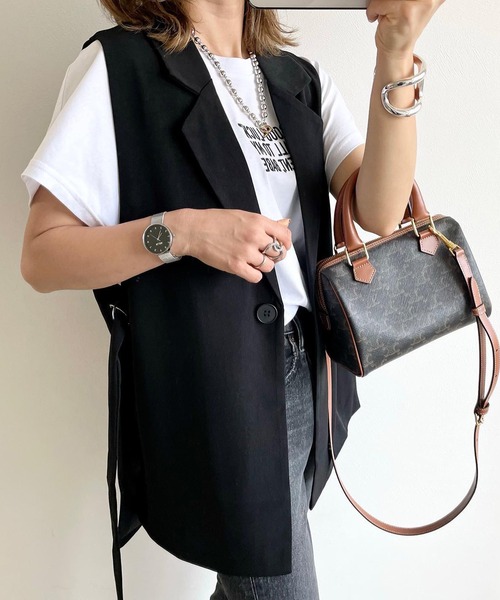 SUGAR BISKET（シュガービスケット）の「サイドオープンテーラーベスト（ベスト・レディース・ブラック/ベージュ/ネイビー/ベージュ系その他/グリーン・フリー）」の19枚目の写真