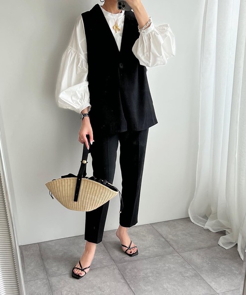 SUGAR BISKET（シュガービスケット）の「サイドオープンテーラーベスト（ベスト・レディース・ブラック/ベージュ/ネイビー/ベージュ系その他/グリーン・フリー）」の13枚目の写真