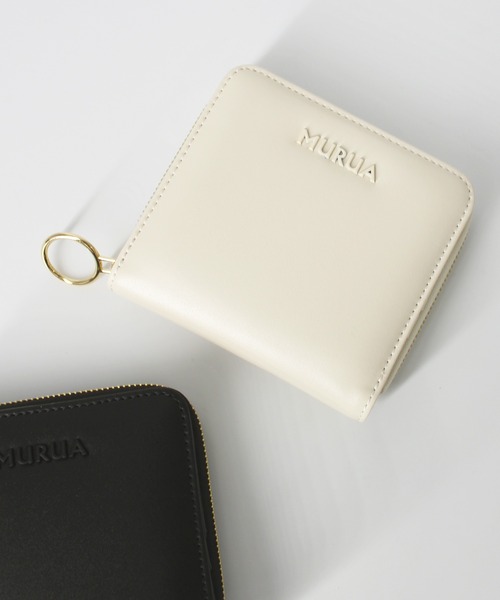 MURUA（ムルーア）の「MURUA (ムルーア) ラウンド二つ折り財布 シンプルシリーズ MR-W813（財布・レディース・ブラック/ネイビー/レッド/ピンク/アイボリー・FREE）」の3枚目の写真
