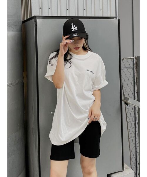 EVRIS（エヴリス）の「SUNNY GRAPHIC BIG Tシャツ（Tシャツ/カットソー・レディース・ホワイト/ブラック/グリーン・FREE）」の8枚目の写真