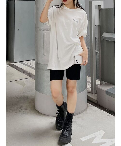 EVRIS（エヴリス）の「SUNNY GRAPHIC BIG Tシャツ（Tシャツ/カットソー・レディース・ホワイト/ブラック/グリーン・FREE）」の9枚目の写真