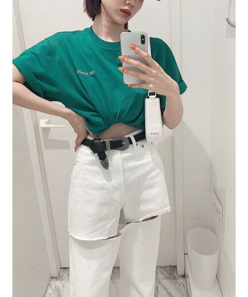 EVRIS（エヴリス）の「SUNNY GRAPHIC BIG Tシャツ（Tシャツ/カットソー・レディース・ホワイト/ブラック/グリーン・FREE）」の12枚目の写真