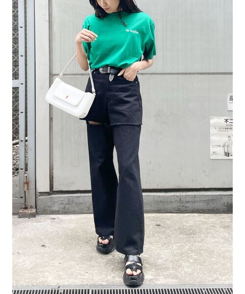 EVRIS（エヴリス）の「SUNNY GRAPHIC BIG Tシャツ（Tシャツ/カットソー・レディース・ホワイト/ブラック/グリーン・FREE）」の15枚目の写真