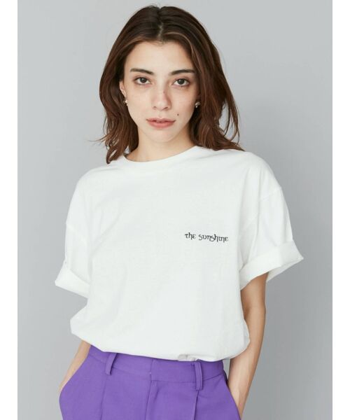 EVRIS（エヴリス）の「SUNNY GRAPHIC BIG Tシャツ（Tシャツ/カットソー・レディース・ホワイト/ブラック/グリーン・FREE）」の16枚目の写真