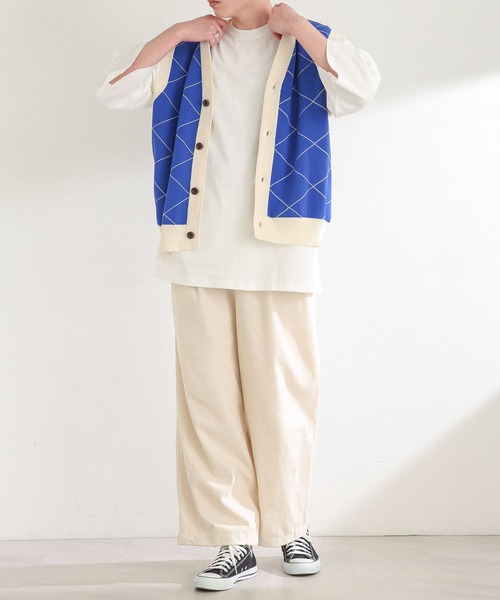 SENSE OF PLACE by URBAN RESEARCH（センスオブプレイスバイアーバンリサーチ）の「『ユニセックス』ウィンドウペンカーディガンニットベスト（ベスト・メンズ・ブルー/ブラック・MEDIUM/LARGE）」の9枚目の写真