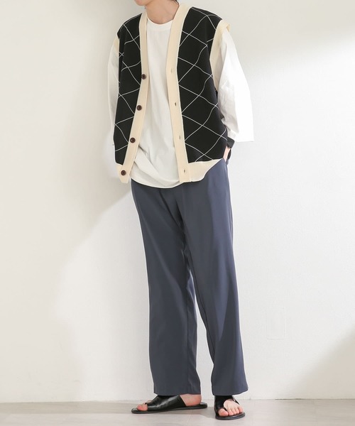 SENSE OF PLACE by URBAN RESEARCH（センスオブプレイスバイアーバンリサーチ）の「『ユニセックス』ウィンドウペンカーディガンニットベスト（ベスト・メンズ・ブルー/ブラック・MEDIUM/LARGE）」の13枚目の写真