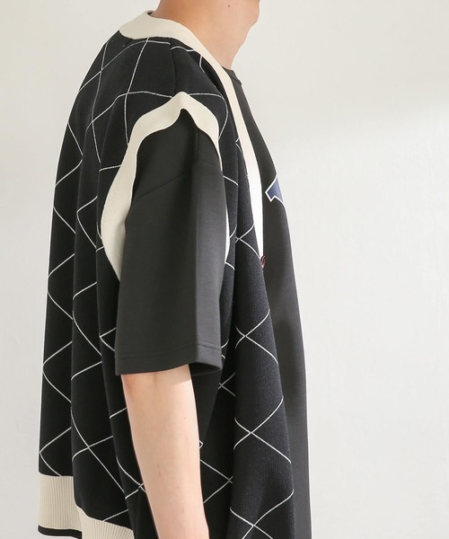 SENSE OF PLACE by URBAN RESEARCH（センスオブプレイスバイアーバンリサーチ）の「『ユニセックス』ウィンドウペンカーディガンニットベスト（ベスト・メンズ・ブルー/ブラック・MEDIUM/LARGE）」の19枚目の写真