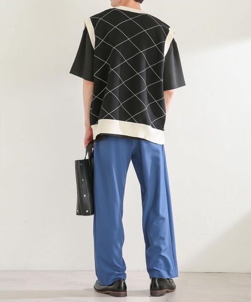 SENSE OF PLACE by URBAN RESEARCH（センスオブプレイスバイアーバンリサーチ）の「『ユニセックス』ウィンドウペンカーディガンニットベスト（ベスト・メンズ・ブルー/ブラック・MEDIUM/LARGE）」の20枚目の写真