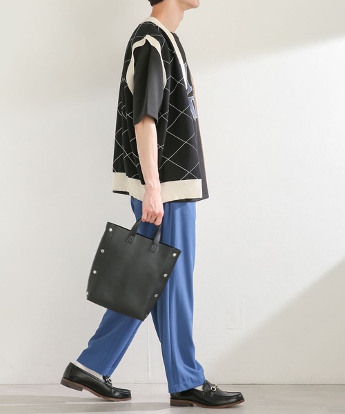 SENSE OF PLACE by URBAN RESEARCH（センスオブプレイスバイアーバンリサーチ）の「『ユニセックス』ウィンドウペンカーディガンニットベスト（ベスト・メンズ・ブルー/ブラック・MEDIUM/LARGE）」の21枚目の写真