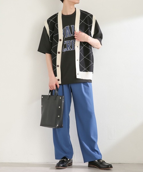 SENSE OF PLACE by URBAN RESEARCH（センスオブプレイスバイアーバンリサーチ）の「『ユニセックス』ウィンドウペンカーディガンニットベスト（ベスト・メンズ・ブルー/ブラック・MEDIUM/LARGE）」の22枚目の写真