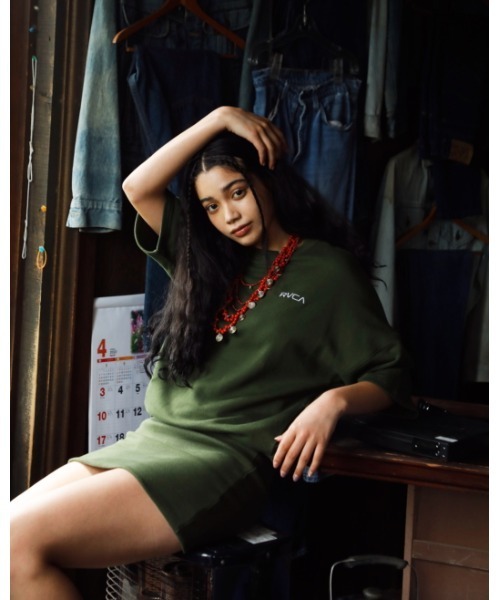 RVCA（ルーカ）の「RVCA レディース  SMALL RVCA SS ONE PI ワンピース【2022年夏モデル】/ルーカ（ワンピース・レディース・ホワイト/ブラック/モスグリーン・MEDIUM/LARGE）」の8枚目の写真