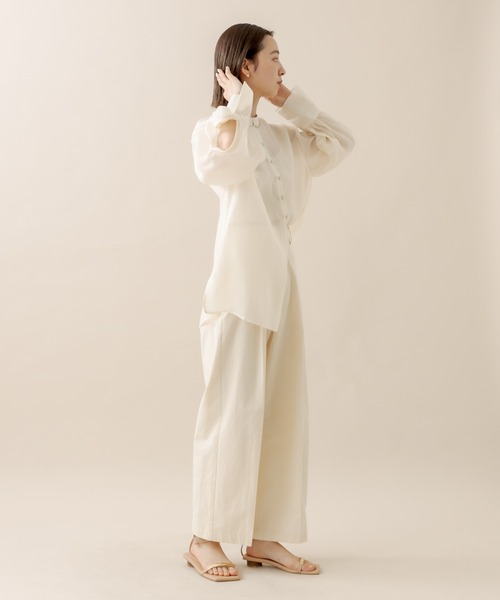 mline（エムライン）の「[mline] アームボタンシアーシャツ（シャツ/ブラウス・レディース・アイボリー/ベージュ/グリーン・FREE）」の10枚目の写真