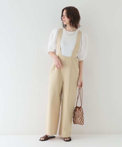 SLOBE IENA(スローブイエナ)の「リネン混リラックスサロペット(サロペット/オーバーオール・レディース・ブラック/ベージュ・FREE)」の21枚目の写真