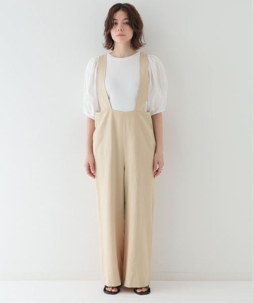 SLOBE IENA(スローブイエナ)の「リネン混リラックスサロペット(サロペット/オーバーオール・レディース・ブラック/ベージュ・FREE)」の20枚目の写真