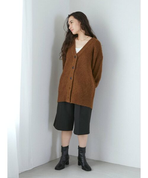 Ungrid（アングリッド）の「ミドル丈ニットカーデ（カーディガン/ボレロ・レディース・アイボリー/ヘザーグレー/ブラウン・FREE）」の12枚目の写真