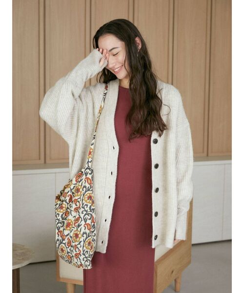 Ungrid（アングリッド）の「ミドル丈ニットカーデ（カーディガン/ボレロ・レディース・アイボリー/ヘザーグレー/ブラウン・FREE）」の14枚目の写真