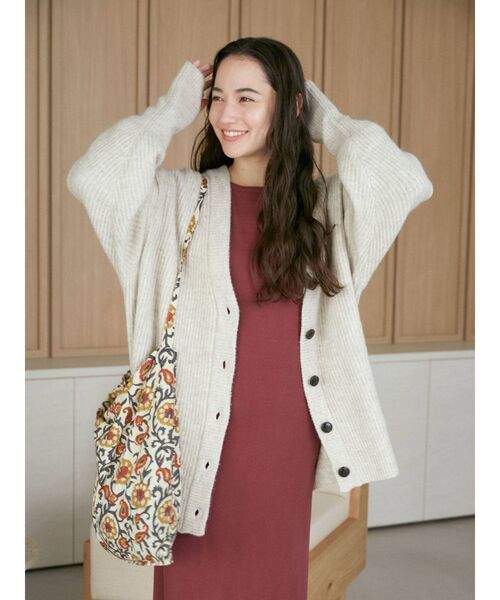 Ungrid（アングリッド）の「ミドル丈ニットカーデ（カーディガン/ボレロ・レディース・アイボリー/ヘザーグレー/ブラウン・FREE）」の15枚目の写真