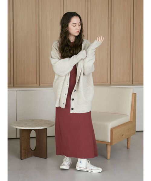 Ungrid（アングリッド）の「ミドル丈ニットカーデ（カーディガン/ボレロ・レディース・アイボリー/ヘザーグレー/ブラウン・FREE）」の16枚目の写真