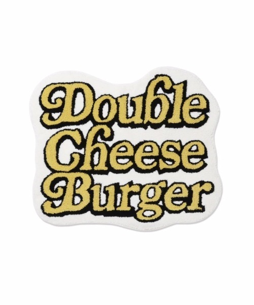 DOUBLE CHEESEBURGER(ダブルチーズバーガー)の「ダブルチーズバーガー ジャパンメイド ホームラグマット -Colored Logo- / DOUBLE CHEESEBURGER Japan Made Home Rug Mat -Colored Logo-(ラグ/マット・レディース・ホワイト×イエロー・FREE)」の1枚目の写真