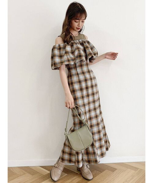 dazzlin（ダズリン）の「バルーンレイヤードマーメイドワンピース（ワンピース・レディース・ブラウン/ピンク/オレンジ・SMALL/MEDIUM）」の19枚目の写真