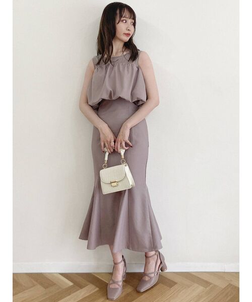 dazzlin（ダズリン）の「バルーンレイヤードマーメイドワンピース（ワンピース・レディース・ブラウン/ピンク/オレンジ・SMALL/MEDIUM）」の4枚目の写真