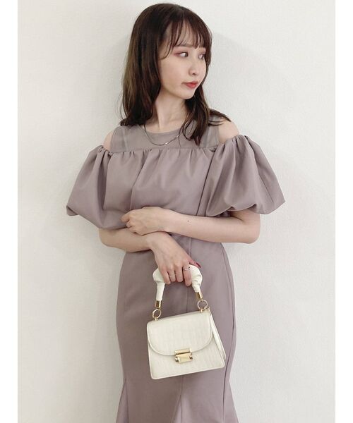 dazzlin（ダズリン）の「バルーンレイヤードマーメイドワンピース（ワンピース・レディース・ブラウン/ピンク/オレンジ・SMALL/MEDIUM）」の5枚目の写真