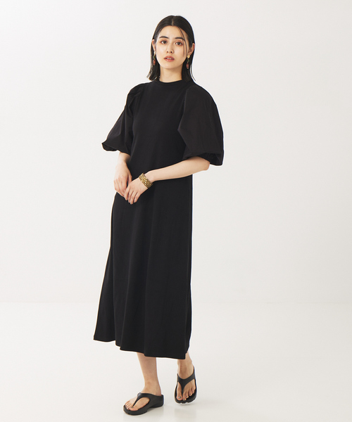 abahouse mavie(アバハウスマヴィ)の「袖ボリューム2wayワンピース(ワンピース・レディース・チャコールグレー/ブラック・フリー)」の2枚目の写真