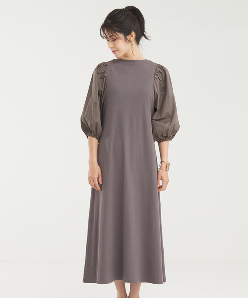 abahouse mavie(アバハウスマヴィ)の「袖ボリューム2wayワンピース(ワンピース・レディース・チャコールグレー/ブラック・フリー)」の7枚目の写真