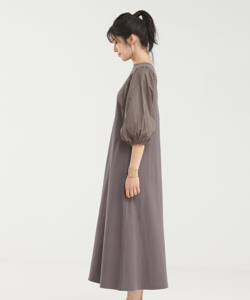 abahouse mavie(アバハウスマヴィ)の「袖ボリューム2wayワンピース(ワンピース・レディース・チャコールグレー/ブラック・フリー)」の8枚目の写真