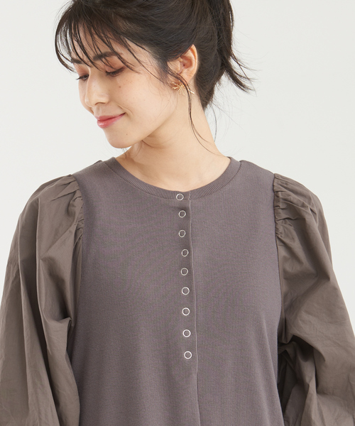 abahouse mavie(アバハウスマヴィ)の「袖ボリューム2wayワンピース(ワンピース・レディース・チャコールグレー/ブラック・フリー)」の10枚目の写真