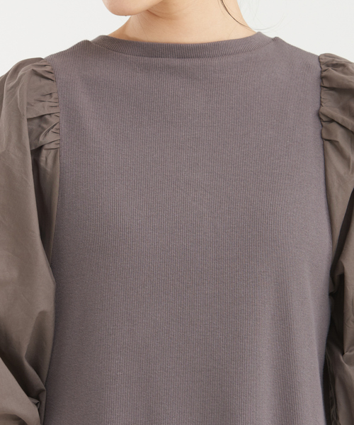 abahouse mavie(アバハウスマヴィ)の「袖ボリューム2wayワンピース(ワンピース・レディース・チャコールグレー/ブラック・フリー)」の12枚目の写真