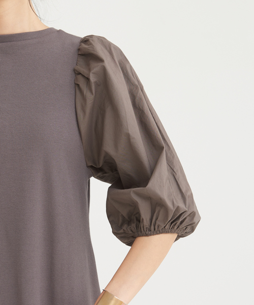 abahouse mavie(アバハウスマヴィ)の「袖ボリューム2wayワンピース(ワンピース・レディース・チャコールグレー/ブラック・フリー)」の13枚目の写真