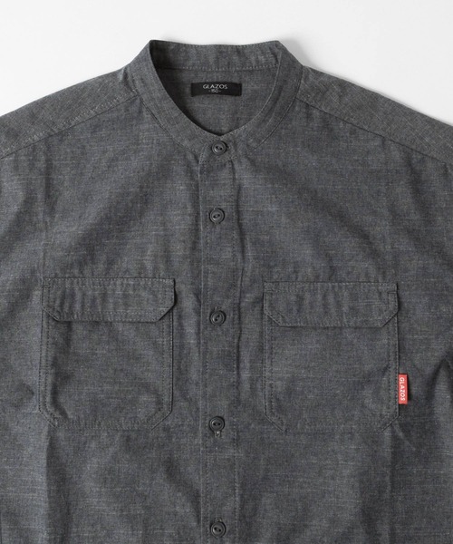 GLAZOS（グラソス）の「ツイル・Ｗポケットスタンド衿半袖シャツ【セットアップ対応】（シャツ/ブラウス・キッズ・カーキ/ブルー・130cm/170cm/140cm/150cm/160cm）」の9枚目の写真