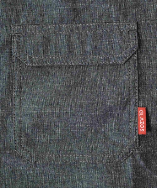 GLAZOS（グラソス）の「ツイル・Ｗポケットスタンド衿半袖シャツ【セットアップ対応】（シャツ/ブラウス・キッズ・カーキ/ブルー・130cm/170cm/140cm/150cm/160cm）」の10枚目の写真