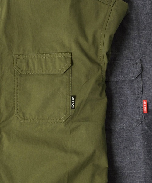 GLAZOS（グラソス）の「ツイル・Ｗポケットスタンド衿半袖シャツ【セットアップ対応】（シャツ/ブラウス・キッズ・カーキ/ブルー・130cm/170cm/140cm/150cm/160cm）」の16枚目の写真