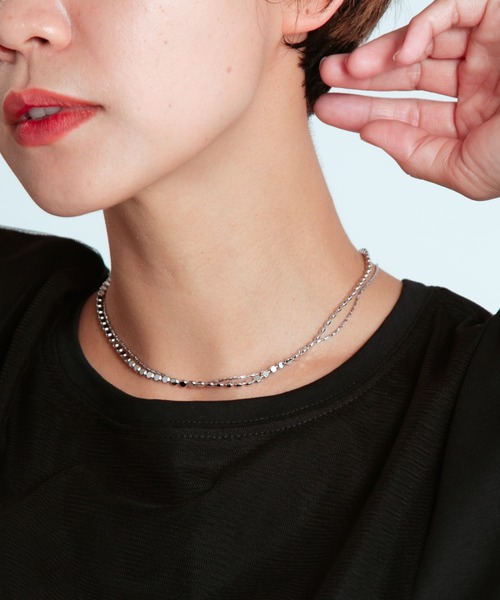 COLOR TOKYO ACCESSORIES(カラートウキョウアクセサリー)の「サークルチェーン2連ネックレス(ネックレス・レディース・シルバー/ゴールド・FREE)」の3枚目の写真