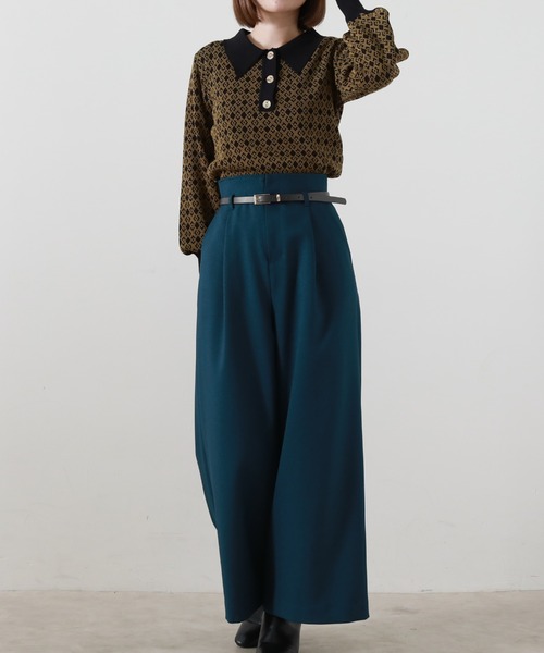 Cheek(チーク)の「ベルト付きワイドパンツ(その他パンツ・レディース・グリーン/レッド/マスタード・SMALL/MEDIUM)」の8枚目の写真